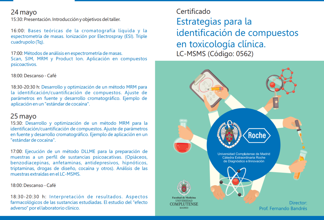Certificado Estrategias para la identificación de compuestos en toxicología clínica. LC-MSMS (Código: 0562)